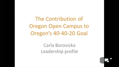 Thumbnail for Contribution of OR Open Campus to OR 40-40-20 Goal