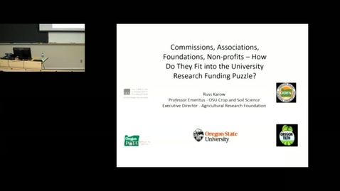 Thumbnail for Commissions, associations, foundations, nonprofits: How do they fit into the university research funding puzzle? by Dr. Russ Karow
