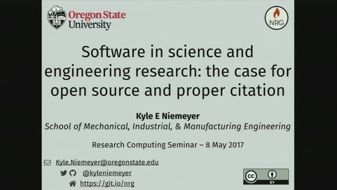 Thumbnail for entry Research Computing Seminar on Software in Science and Engineering