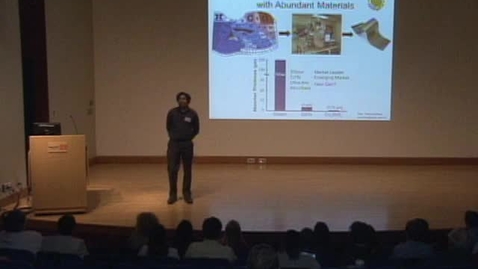 Thumbnail for entry Scholars' Insights 2013 - Ram Ravichandran: Harnessing Sunshine with Abundant Materials