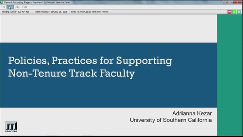 Thumbnail for entry Policies, Practices for Supporting Non-Tenure Track Faculty