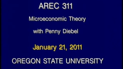 Thumbnail for AREC 311 Winter 2011 - Lecture 10