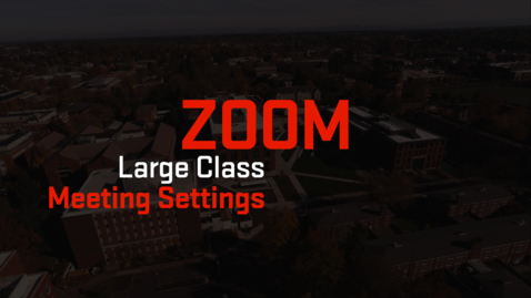 Thumbnail for Zoom | Large Class Meeting Settings