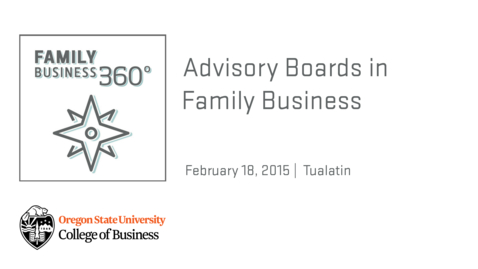 Thumbnail for entry Family Business 360 - Advisory Boards for Family Business