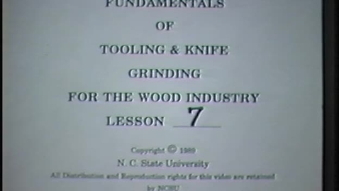 Thumbnail for entry Fundamentals of Tooling and Knife Grinding - 7