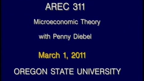 Thumbnail for AREC 311 Winter 2011 - Lecture 27