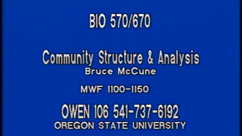 Thumbnail for BIO 570 - Lecture 07: Intro to ordination