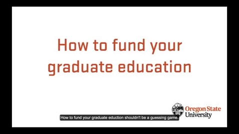 Thumbnail for entry Funding options for graduate students