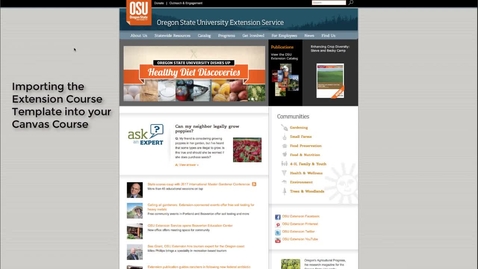 Thumbnail for Importing the Extension Course Template Into Canvas
