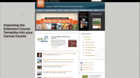 Thumbnail for entry Importing the Extension Course Template Into Canvas