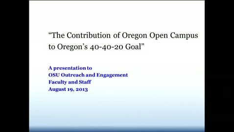 Thumbnail for Contribution of OR Open Campus to OR 40-40-20 Goal