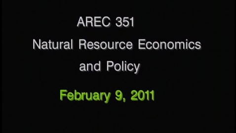 Thumbnail for AREC 351 Winter 2011 - Lecture 14