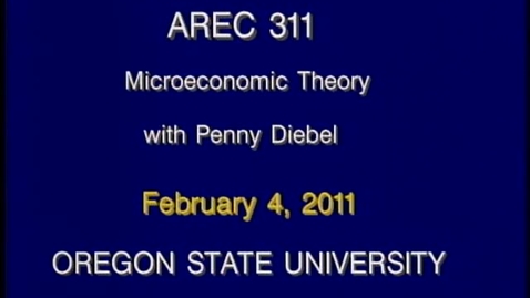 Thumbnail for AREC 311 Winter 2011 - Lecture 16