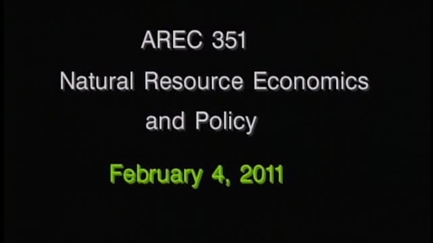 Thumbnail for AREC 351 Winter 2011 - Lecture 13