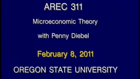 Thumbnail for AREC 311 Winter 2011 - Lecture 18