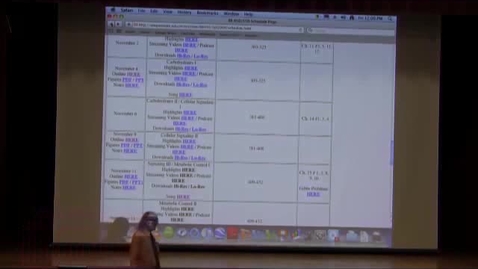 Thumbnail for BB 450 Lecture for November 13, 2009