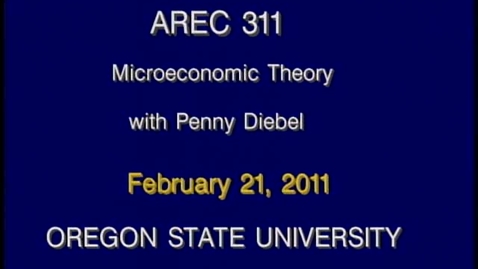 Thumbnail for AREC 311 Winter 2011 - Lecture 24