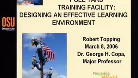 Thumbnail for Dissertation: Electric Utility Pole Yard Training Facility: