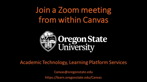 Thumbnail for entry Student: Join a Zoom Meeting in Canvas