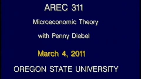 Thumbnail for AREC 311 Winter 2011 - Lecture 29