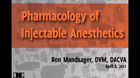 Thumbnail for entry Pharmacology of preanesthetics: specific opioids