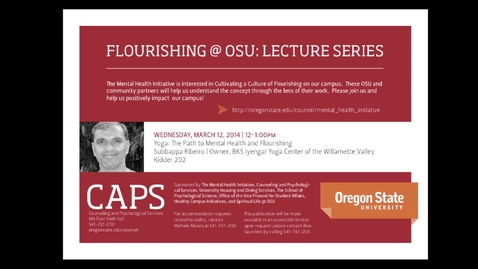 Thumbnail for Subbappa Ribeiro:  Yoga:  The Path to Mental Health and Flourishing