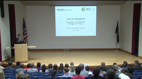 Thumbnail for Scholars' Insights 2014:  Sami Al-AbdRabbuh - Modeling a Comprehensive Management Theory
