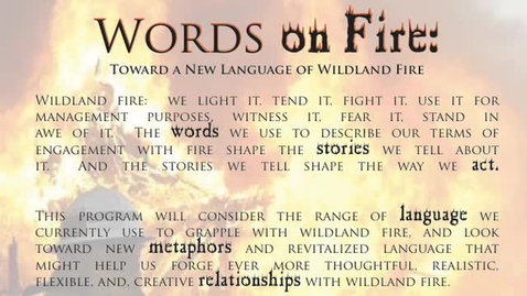 Thumbnail for 2012 Words on Fire Symposium: The Spring Creek Project Intro