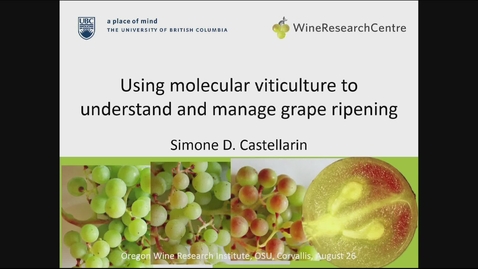 Thumbnail for 20150826 Using Molecular Viticulture to Understand and Manage Grape Ripening
