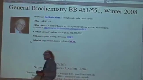 Thumbnail for BB 451/551 Lecture for January 5, 2009