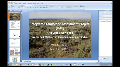 Thumbnail for entry Arid Lands Workshop - March 21, 2012