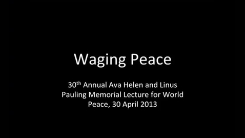 Thumbnail for entry &quot;Waging Peace,&quot;  Leah Bolger, April 30, 2013