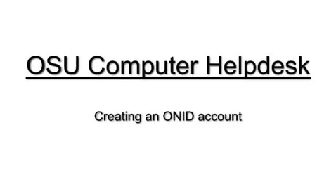 Thumbnail for entry ONID: How to Sign Up for an ONID Account