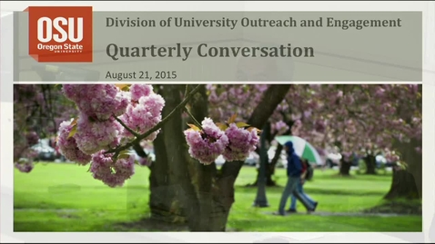 Thumbnail for entry Outreach and Engagement Quarterly Conversation August 21, 2015