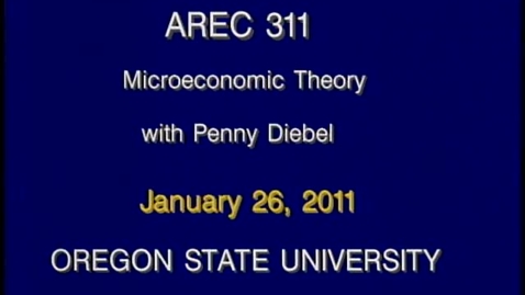 Thumbnail for AREC 311 Winter 2011 - Lecture 13