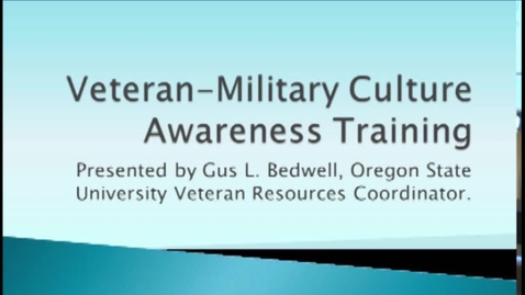 Thumbnail for entry Veteran - Military Culture Presentation