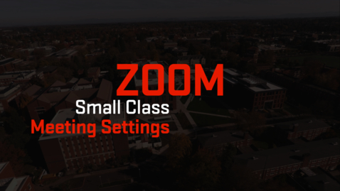 Thumbnail for entry Zoom | Small Class Meeting Settings