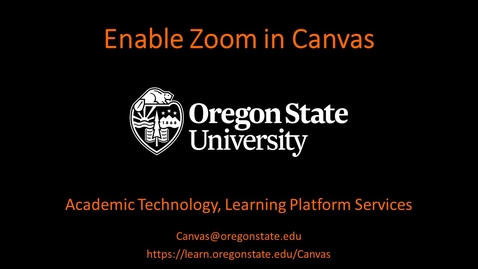 Thumbnail for entry Instructor: Enable Zoom in Canvas