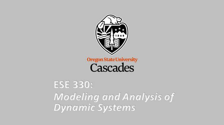 Thumbnail for channel ESE 330 - Modeling and Analysis of Dynamic Systems