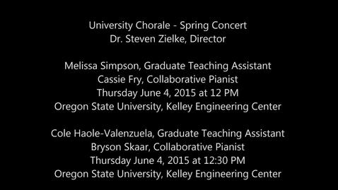Thumbnail for University Chorale Spring 2015