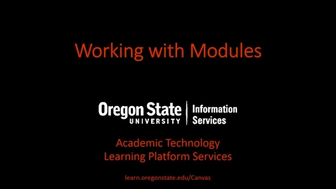 Thumbnail for Working With Modules