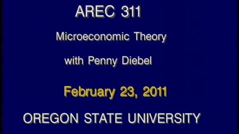 Thumbnail for AREC 311 Winter 2011 - Lecture 26