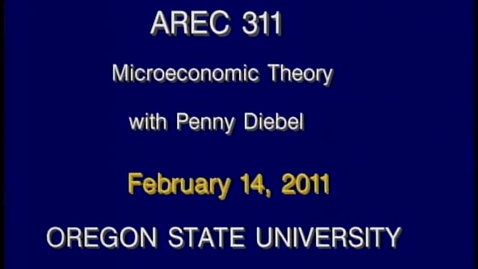 Thumbnail for AREC 311 Winter 2011 - Lecture 20