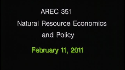 Thumbnail for entry AREC 351 Winter 2011 - Lecture 15
