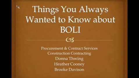 Thumbnail for Things you always wanted to know about BOLII