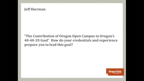 Thumbnail for Contribution of OR Open Campus to OR 40-40-20 Goal