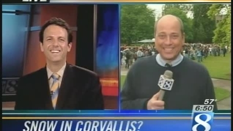 Thumbnail for &quot;Snow in the Quad&quot; - KGW Channel 8 News coverage, May 25, 2006 [2 of 2]