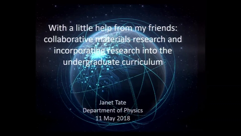 Thumbnail for entry 2018 Distinguished Professor Lecture - Janet Tate