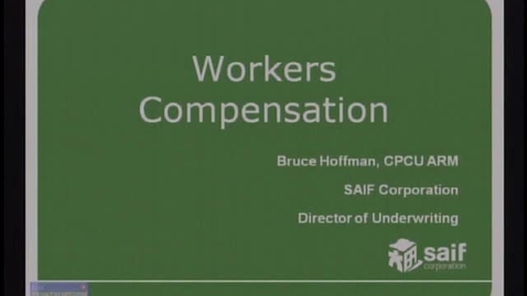 Thumbnail for Corporate Partners Seminar (May 17, 2010): Bruce Hoffman - Worker's Compensation