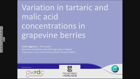 Thumbnail for 20140808 Variation in tartaric and malic acid concentrations in grapevine berries